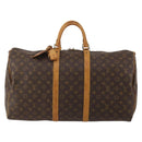 LOUIS VUITTON Monogram Keepall 55 Boston Bag M41424 LV Auth 195415-2