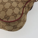 GUCCI GG Canvas Dressage Shoulder Bag Beige Gold Tone 296854 Auth 195417A-15