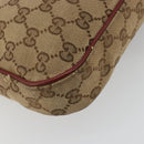 GUCCI GG Canvas Dressage Shoulder Bag Beige Gold Tone 296854 Auth 195417A-16