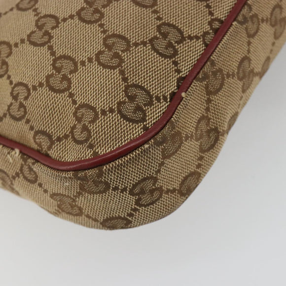 GUCCI GG Canvas Dressage Shoulder Bag Beige Gold Tone 296854 Auth 195417A