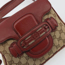 GUCCI GG Canvas Dressage Shoulder Bag Beige Gold Tone 296854 Auth 195417A-17