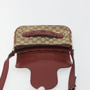 GUCCI GG Canvas Dressage Shoulder Bag Beige Gold Tone 296854 Auth 195417A-10