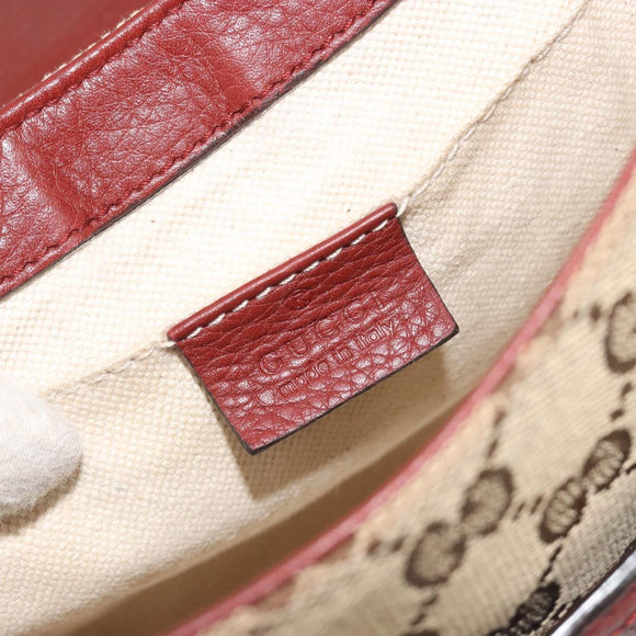 GUCCI GG Canvas Dressage Shoulder Bag Beige Gold Tone 296854 Auth 195417A