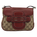 GUCCI GG Canvas Dressage Shoulder Bag Beige Gold Tone 296854 Auth 195417A-13