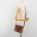 GUCCI GG Canvas Dressage Shoulder Bag Beige Gold Tone 296854 Auth 195417A-22