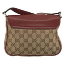 GUCCI GG Canvas Dressage Shoulder Bag Beige Gold Tone 296854 Auth 195417A-2