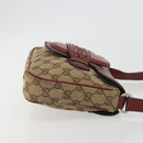 GUCCI GG Canvas Dressage Shoulder Bag Beige Gold Tone 296854 Auth 195417A-3