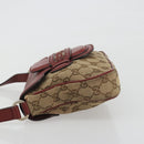 GUCCI GG Canvas Dressage Shoulder Bag Beige Gold Tone 296854 Auth 195417A-4
