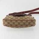 GUCCI GG Canvas Dressage Shoulder Bag Beige Gold Tone 296854 Auth 195417A-5