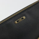 FENDI Accessory Pouch Leather Black Gold Tone 8M0271 Auth 195418A-18