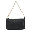 FENDI Accessory Pouch Leather Black Gold Tone 8M0271 Auth 195418A-13
