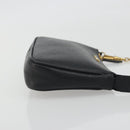 FENDI Accessory Pouch Leather Black Gold Tone 8M0271 Auth 195418A-3