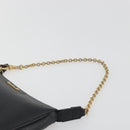FENDI Accessory Pouch Leather Black Gold Tone 8M0271 Auth 195418A-8