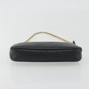 FENDI Accessory Pouch Leather Black Gold Tone 8M0271 Auth 195418A-5