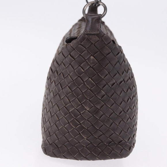 BOTTEGA VENETA INTRECCIATO Shoulder Bag Leather Brown Auth 195421A