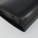 Salvatore Ferragamo Gancini Chain Shoulder Bag Leather Black Gold Auth 195422-11