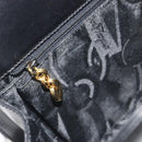 Salvatore Ferragamo Gancini Chain Shoulder Bag Leather Black Gold Auth 195422-19