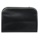 Salvatore Ferragamo Gancini Chain Shoulder Bag Leather Black Gold Auth 195422-3