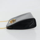Salvatore Ferragamo Gancini Chain Shoulder Bag Leather Black Gold Auth 195422-5
