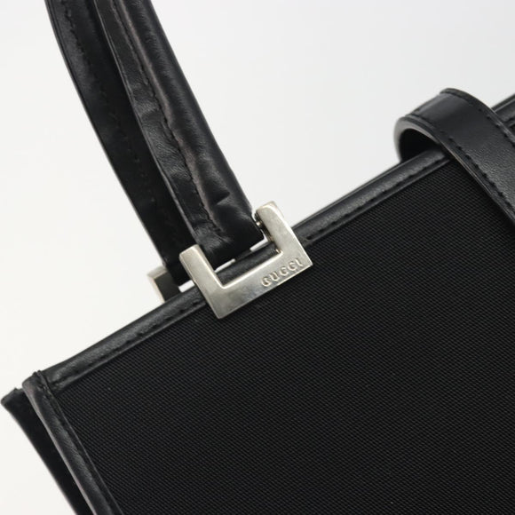 GUCCI Jackie Hand Bag Canvas Black Silver 002 1065 Auth 195423A