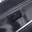 GUCCI Jackie Hand Bag Canvas Black Silver 002 1065 Auth 195423A-16