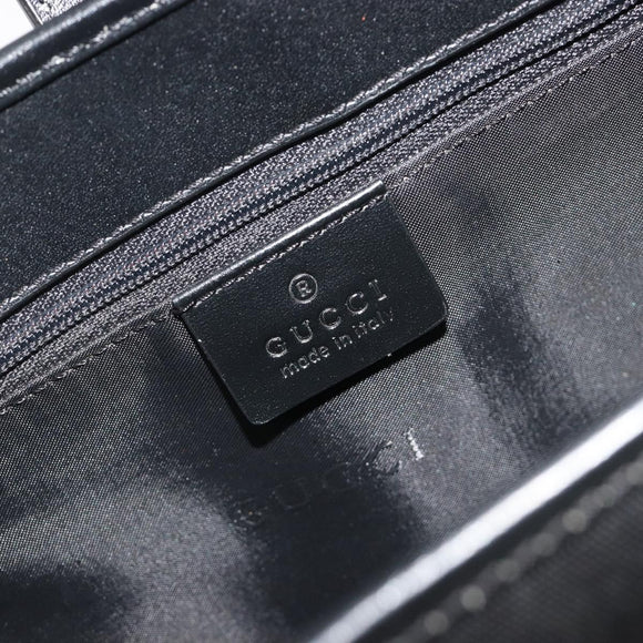 GUCCI Jackie Hand Bag Canvas Black Silver 002 1065 Auth 195423A