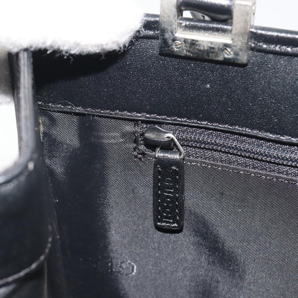 GUCCI Jackie Hand Bag Canvas Black Silver 002 1065 Auth 195423A