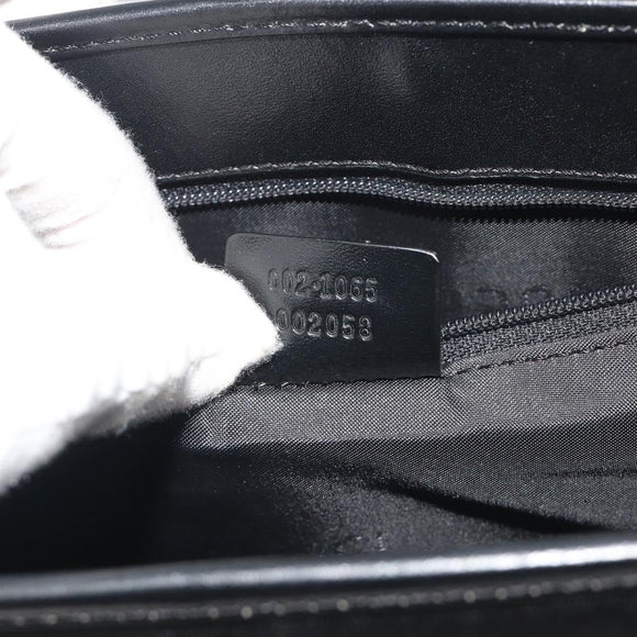 GUCCI Jackie Hand Bag Canvas Black Silver 002 1065 Auth 195423A