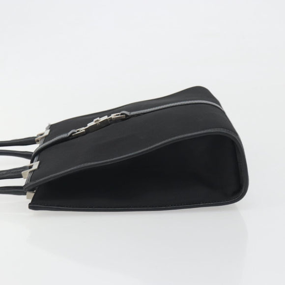 GUCCI Jackie Hand Bag Canvas Black Silver 002 1065 Auth 195423A