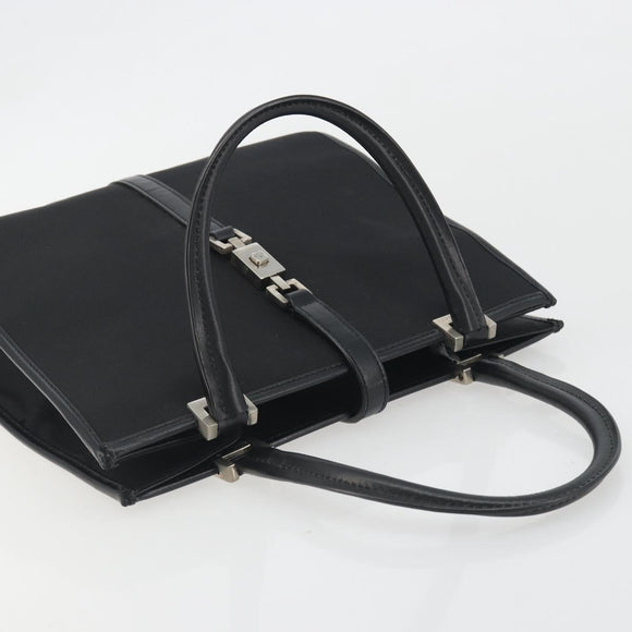 GUCCI Jackie Hand Bag Canvas Black Silver 002 1065 Auth 195423A