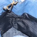 PRADA Hand Bag Leather 2way Blue Gold Tone Auth 195424V-22