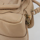 Chloe Paraty Hand Bag Leather 2way Beige Gold Tone Auth 195425A-9