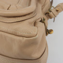 Chloe Paraty Hand Bag Leather 2way Beige Gold Tone Auth 195425A-17