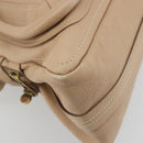 Chloe Paraty Hand Bag Leather 2way Beige Gold Tone Auth 195425A-18