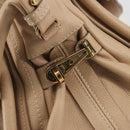 Chloe Paraty Hand Bag Leather 2way Beige Gold Tone Auth 195425A-19