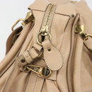 Chloe Paraty Hand Bag Leather 2way Beige Gold Tone Auth 195425A-10