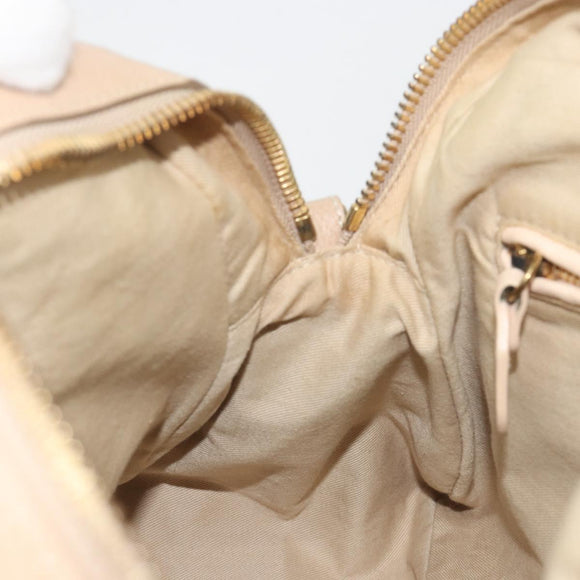 Chloe Paraty Hand Bag Leather 2way Beige Gold Tone Auth 195425A