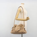 Chloe Paraty Hand Bag Leather 2way Beige Gold Tone Auth 195425A-25