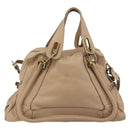 Chloe Paraty Hand Bag Leather 2way Beige Gold Tone Auth 195425A-2