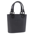 Salvatore Ferragamo Gancini Hand Bag Rubber Black Auth 195426A-1