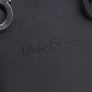 Salvatore Ferragamo Gancini Hand Bag Rubber Black Auth 195426A-17
