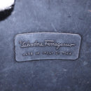 Salvatore Ferragamo Gancini Hand Bag Rubber Black Auth 195426A-12