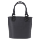 Salvatore Ferragamo Gancini Hand Bag Rubber Black Auth 195426A-2