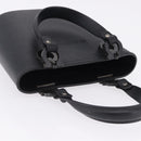 Salvatore Ferragamo Gancini Hand Bag Rubber Black Auth 195426A-6
