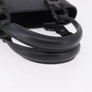 Salvatore Ferragamo Gancini Hand Bag Rubber Black Auth 195426A-7