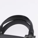 Salvatore Ferragamo Gancini Hand Bag Rubber Black Auth 195426A-8