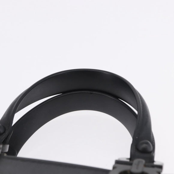 Salvatore Ferragamo Gancini Hand Bag Rubber Black Auth 195426A