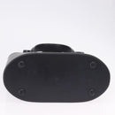 Salvatore Ferragamo Gancini Hand Bag Rubber Black Auth 195426A-5