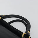 Miu Miu Hand Bag Leather Black Gold Tone Auth 195427-8