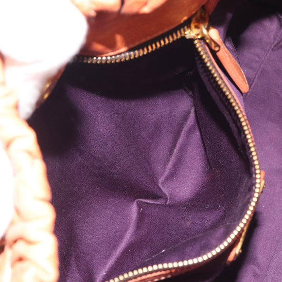 Miu Miu Hand Bag Leather Brown Gold Tone Auth 195428V